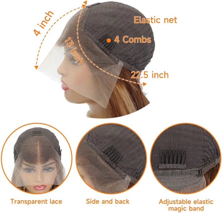 13x4 Lace Frontal Wig 20 Inch Straight #4/27 Colored - Superlovehair
